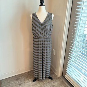 Lane Bryant Striped V-Neck Maxi Dress